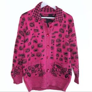 Vintage Leopard Cheetah Sparkly Chunky Cardigan